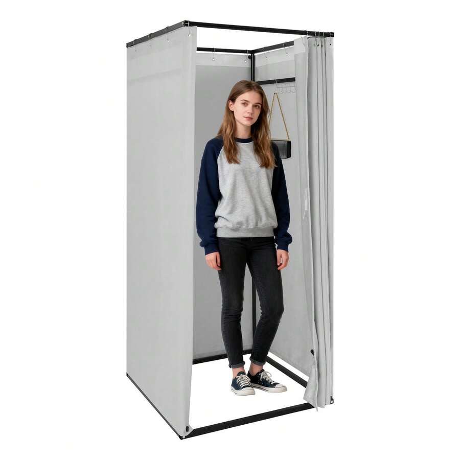 YUNRUX Clothing Store Walk-In Closet, Freestanding Temporary Privacy Room - 灰色 - 查看 1
