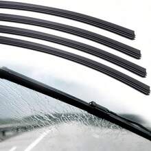 汽車前擋風玻璃雨刷片配件，長度 700mm 寬度 6mm，4 件組，耐用且易於更換 - 雨刷替換膠條 - 查看 1