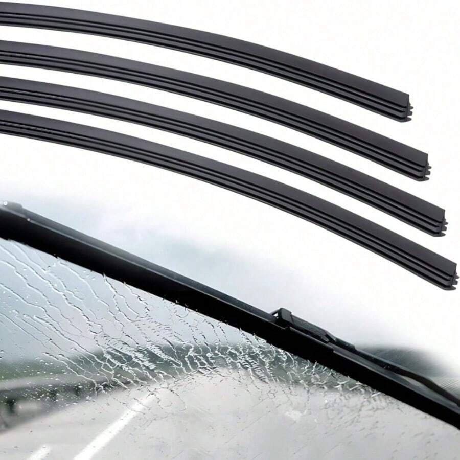 汽車前擋風玻璃雨刷片配件，長度 700mm 寬度 6mm，4 件組，耐用且易於更換 - 雨刷替換膠條 - 查看 1