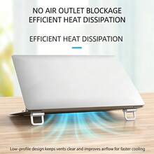 1 Pair Adjustable Keyboard Stand, Universal For Keyboard And Laptop. Multi-Purpose: Keyboard Height Increase And Laptop Cooling. Essential For Students Back To School And Business Travel. Lightweight And Compact, Space-Saving, 2-Level Adjustable. - Multicolor - View 2
