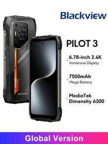 Blackview Oscal Pilot 3 5G AI 強固型手機 全球版 6.78 吋 2.4K 螢幕 120Hz 智慧 AI 刷新率 50MP AI 主鏡頭與 20MP 夜視相機 MediaTek Dimensity 6300 CPU 7500mAh 電池 33W 快充 - 黑色 - 查看 1