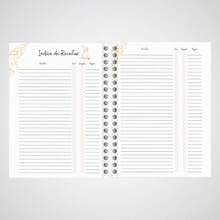 Caderno de Receitas Personalizado Livro de Receitas Capa Dura com Dicas e Índice para 100 Receitas - Rosa Classic - Visão 8