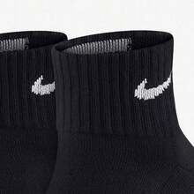 Kaos Kaki Olahraga Nike Musim Gugur/Dingin untuk Pria dan Wanita, Nyaman, Lembut, Tebal, Hingga Pertengahan Betis (Paket 3) - Hitam - View 5
