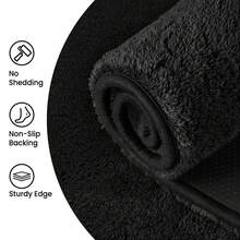 Sour Lemon Carpet  Rugs Living Room Large 120 X 170, Rugs For Bedroom, Washable Area Rugs Anti Slip Fluffy Rug Shaggy  Large Grey Rug Carpets Extra Large Rugs For Living Room BedRoom - Black - View 3