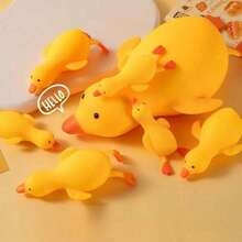 1pc Cute Yellow Duck Squeeze Stress Toy For Kids, Soft Cartoon Animal Squishy Fidget Toy, Toddlers Classroom Reward, Boys Girls Birthday Party Favor Novelty Sensory Play Gift Duck,Squeeze Toy, Squishy Toy/Slush Squishy/Squishy> - Multicolor - View 2
