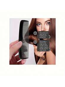 20/10/5pcs Anti-Static Chemical Heat-Resistant Combs, Styling Combs, Fine-Tooth Hair Combs, Suitable For All Hair Types, Pocket Combs, Hairdressing Combs - Black - View 6