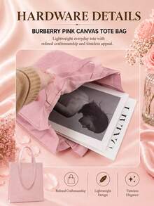 Burberry 博柏利粉紅帆布托特包,單件發售,布料順滑容量可觀,輕便百搭,適合日常通勤出行 - 粉色 - 查看 7