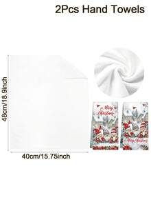 2件組聖誕小矮人廚房抹布，40*48cm 雪屋與一品紅圖案餐巾布，柔軟聚酯纖維手巾，居家聖誕裝飾，廚房配件，桌面裝飾，浴室入厝禮物，節日冬季假期裝飾 - 紅帽無臉娃娃 - 查看 4