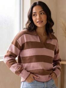 Women Sweaters - Óxido/Rosa seco - Ver 5