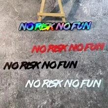 1pc No Risk No Fun Car Sticker, Waterproof Vinyl Letter Decal For Car Windows, Motorcycle Side Panels/Fuel Tank/Helmet, Bicycle Frame/Top Tube, Great Easter Gift - A - View 7