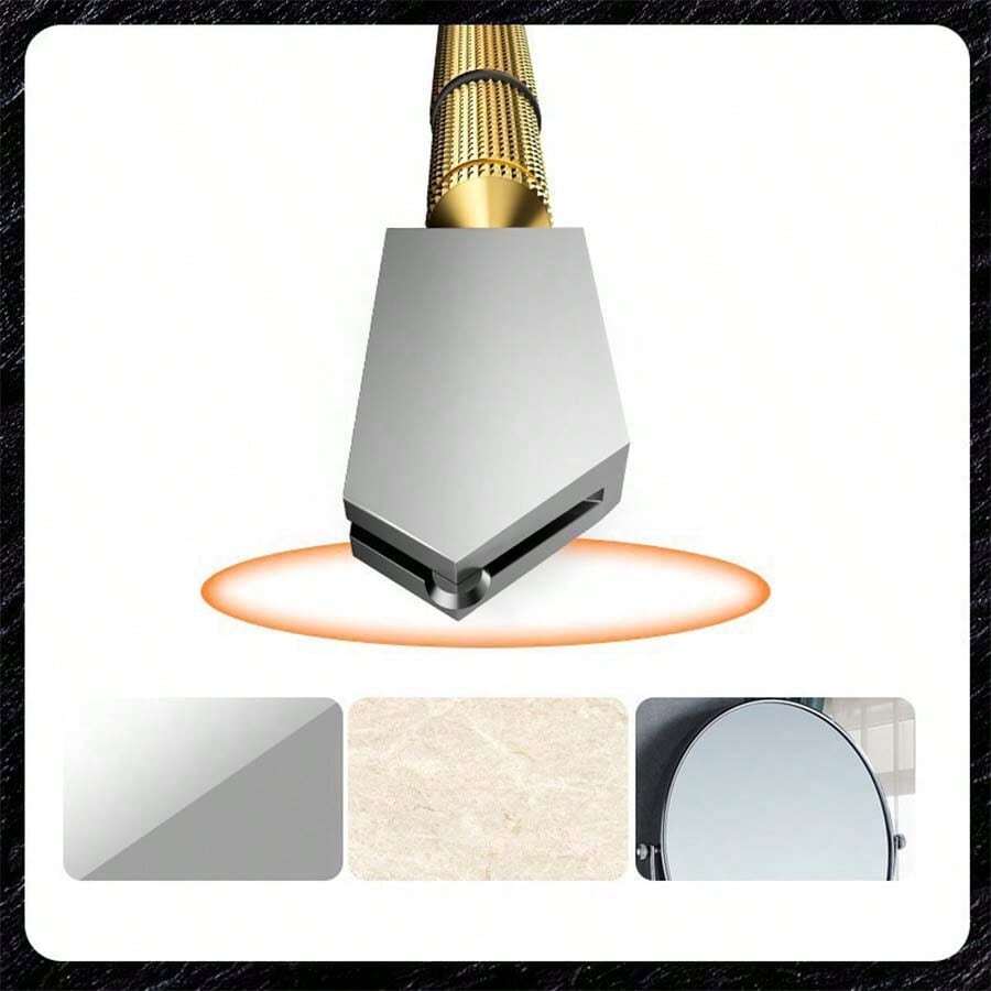 Glass Cutter, Glass Mirror Cutting Tool, Pencil-Style Oil-Lubricated Tungsten Carbide Glass Cutter, Battery-Free Alloy Steel Material, Easy To Operate, Suitable For Mirrors And Glass - A - View 1