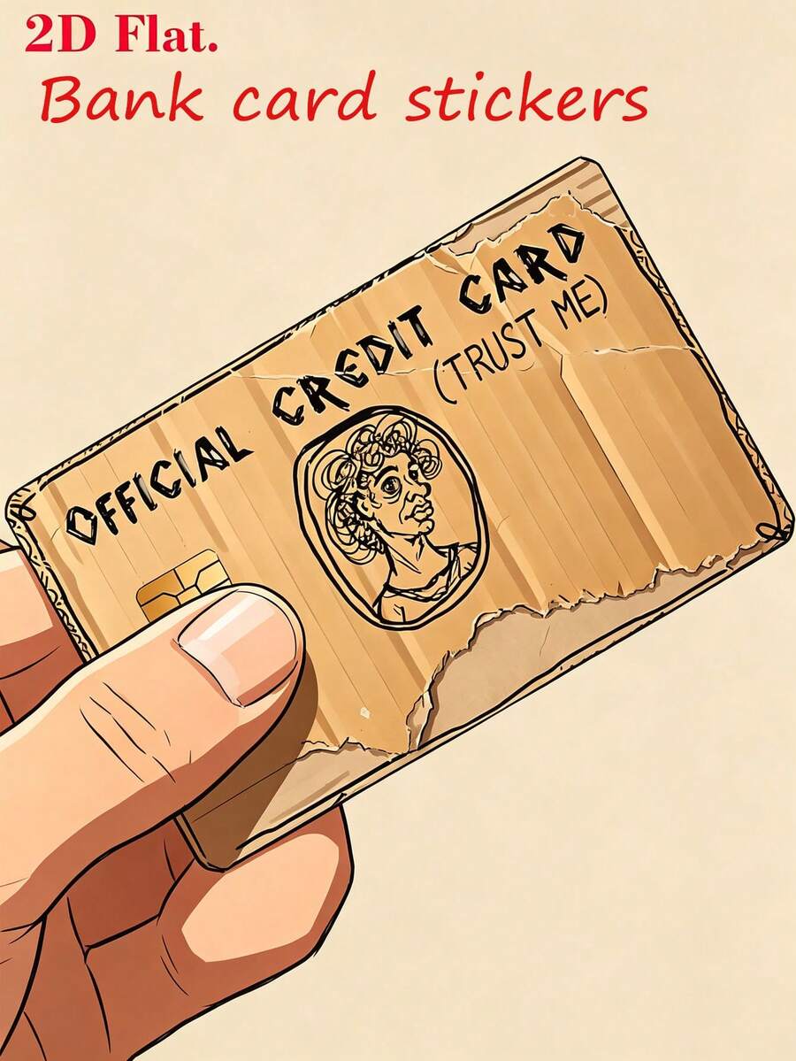 Fun Credit Card Leather Protective Case, DIY Personalized Credit Card Sticker, Suitable For Keys, Transit Card, Debit Card, Credit Card, Back To School And School Supplies - A - View 1