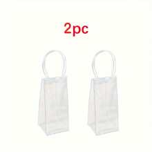 1/2/3/Pcs PVC Portable Handbag Ice Bag, Transparent Ice Bucket, Portable Ice Bag Handle, Portable Wine Cooler Bag With Handle, Transparent PVC Wine Gift Bag, Suitable For Wedding Parties, Can Hold Champagne, Beer, White Wine - Multi-color Transparent - View 13