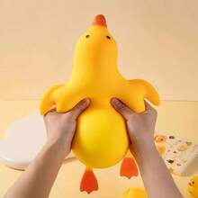 1pc Cute Yellow Duck Squeeze Stress Relief Toy, Soft Cartoon Animal Finger Toy For Kids, Classroom Reward, Birthday Party Favor For Boys And Girls, Novel Sensory Game Gift, Squeeze Toy/Soft Squeeze Toy/Stress Relief Squeeze - Multicolor - View 1