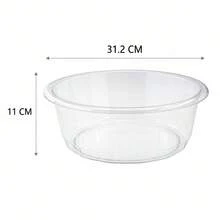 31.2cm Clear Plastic Round Washbasin, Portable Facial Basin Bowl For Home & Travel - Clear - View 5