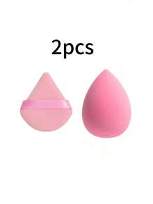 2pcs Makeup Sponges, Foundation Blending Sponges, Suitable For Liquid, Cream And Powder Foundation, Flawless Makeup Effect, Multi-Color Makeup Sponges, Latex-Free Wet And Dry Use Foundation Sponges, Includes Cushion Puff, Latex-Free Blending Sponge And Makeup Puff - Multicolor - View 8