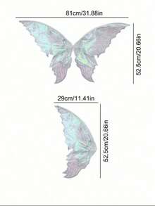 Colorful Double-Layer Butterfly Wings Back Decor, Forest Style Fairy Wings For Girls Birthday Party Photo, Halloween Cosplay Photo Prop, Fairy Angel Wings Accessory - View 4