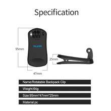 TELESIN 360 Degree Rotation Backpack Clip Clamp Mount For Hero 13 12 11 10 9 8 7 6 5 D J I Osmo Fast Release Clamp Rotation Hat Mount For Action Cameras - View 6