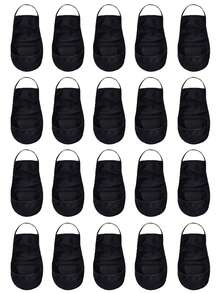 chuanwa（2） 1/5/10 Pairs Summer Ultra Thin Suspender Invisible Boat Socks For Women Solid Color Half Sole Socks Breathable Non-Slip Soft & Fashionable - Multicolor - View 12