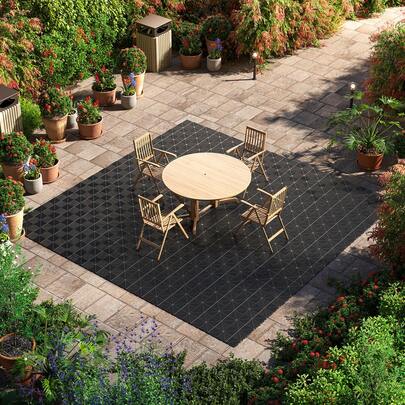 Tapis de drainage emboîtables, 12" x 12", dalles de sol modulaires pour garage, dalles de drainage antidérapantes en PP, auto-drainantes, installation facile, pour salle de bain, cuisine, piscine et extérieur, noir, lot de 12