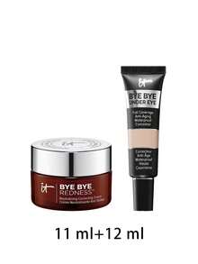 IT Cosmetics [حزمة] كريم تصحيح محايد للاحمرار باي باي ريدنس بيج فاتح 11 مل + كونسيلر تغطية كاملة مقاوم للماء باي باي أندر آي نود فاتح 12 مل - بيج فاتح + 11 لون نيود فاتح - مشاهدة 2