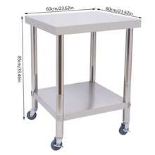 Eatssode Edelstahltisch mit Rollen, 60x60x85cm Küche Arbeitstisch, Gastro Küche Tisch  Gastro Zerlegetisch Bis 300kg, Zubereitungstisch Für Küchen, Hotels, Bäckereien - Silber - Übersicht 4