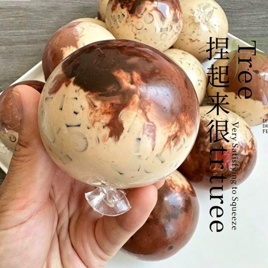 1個可可色可擠壓手工球陶瓷珠 | 冰棒造型 | 積木式壓力釋放發洩捏捏玩具 - 彩色 - 查看 1