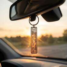 1pc Drive I Need You Here With Me Keychain Husband Boyfriend New Driver Valentine's Day Car Accessories - Silver - View 2