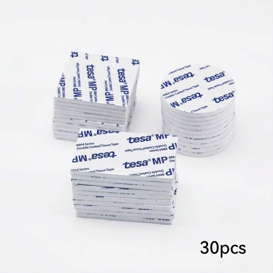 Tesa Strong Double-Sided Adhesive Pads 30pcs/Pack, Thickened Foam Mounting Tape, Super Strong Adhesion Waterproof, Suitable For Walls, Home And Office - Sets - View 1