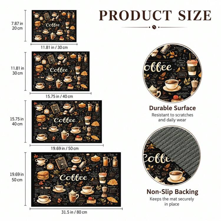 1pc Coffee Pattern Kitchen Countertop Diatomaceous Earth Absorbent Quick-Drying Coffee Machine Mat, Kitchen Home Decor Non-Slip Heat-Resistant, Dish Cup Drying Mat, Easy To Clean Stain-Hiding, Suitable For Kitchen Dining Table Coffee Bar Kitchen Floor Mat Dining Table Mat Drying Mat Breakfast Mat - Multicolor - View 4
