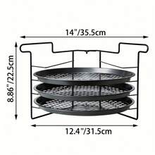 Perforated Non-Stick Pizza Baking Set – 4-Piece Kit With 11-Inch Pans & Cooling Rack For Even Baking And Quick Cooling - Black - View 3