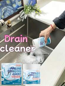 jakehoe Upgraded Drain Clog Remover Powder, Quickly Dissolves Hair, Grease, Soap Scum, Food Residue, Solves Slow Drainage And Clogging Issues For Floor Drains, Sinks, Washbasins, Kitchen Sinks, Bathtubs, Toilets - Powdery - View 5