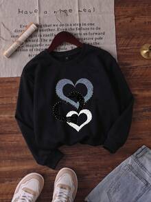 4pcs/Set Women's Casual Long Sleeve Crew Neck Sweatshirt - Printed Pattern, Comfortable Soft Fabric, Machine Washable, Autumn/Winter Women's Tops - Multicolor - View 6