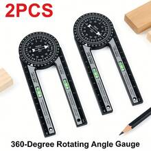 2Pcs 360° Miter Saw Protractor 7 Inch Rotating Angle Finder Angle Measuring Tool Precision Laser-Inside & Outside Miter Angle Finder For Woodworking DIY Construction Plumbers Home Improvement And All Building Trades - Black - View 4