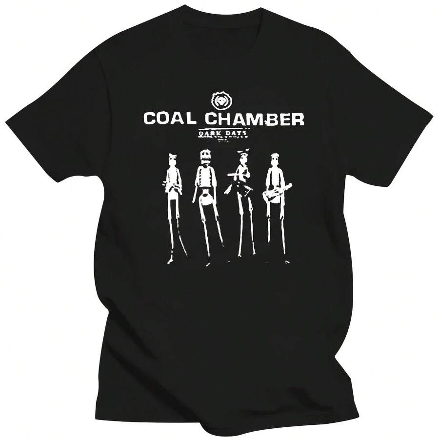 Herren T-Shirt aus Baumwolle, neues Coal Chamber Dark Days Metal Band Album Cover, schwarzes Herren T-Shirt, Größe S-3XL - Form - Übersicht 1