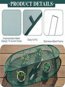 Pop-Up Plant Protection Set (1 Protective Cover + 8 Ground Stakes), For Protecting Vegetables, Fruits And Flowers, Outdoor Garden Protection, Insect Net, Shade Net, Bird Net And Outdoor Garden Mosquito Net - A - View 9