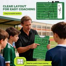 ShYeenei Soccer Coaching Board, Double-Sided Soccer Clipboard Whiteboard For Coaches, Full &Amp; Half Field Tactics, Dry Erase For Training And Game - ColorD - View 6