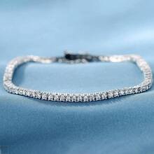 MDFUN 2Pcs 18K White Gold Plated Tennis Bracelet Set, 2mm & 3mm Zirconia Chain For Men Women - White - View 8