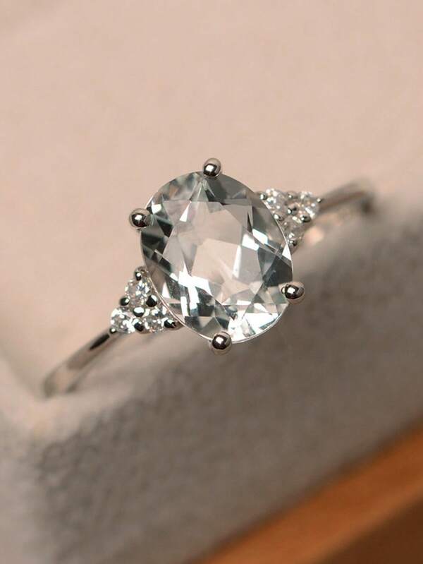 1pc Gorgeous Cubic Zirconia Ring - Symbol Of Eternal Love, Promise Ring