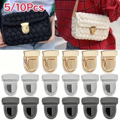 5/10Pcs Handmade Knitted Bag Metal Snap Lock, Press Clasp DIY Yarn Bag Crochet Bag Rattan Bag Flap Lock Hardware Accessories