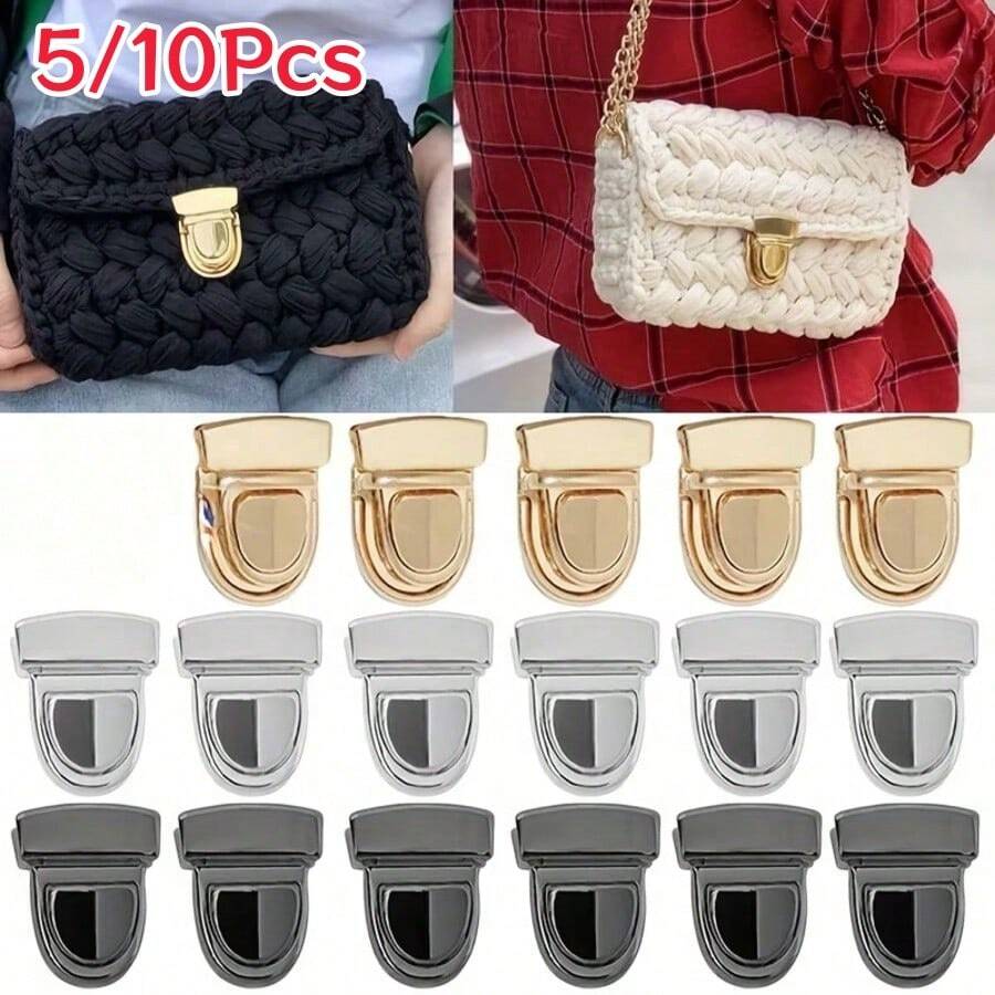 5/10Pcs Handmade Knitted Bag Metal Snap Lock, Press Clasp DIY Yarn Bag Crochet Bag Rattan Bag Flap Lock Hardware Accessories