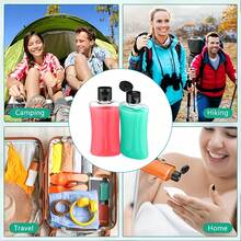 Frasco Dispensador de Viagem 100ml com Tampa Flip - Plástico Transparente, Recipiente Portátil à Prova de Vazamento, Adequado para Shampoo, Loção | Recipiente Cosmético Recarregável, Essenciais de Beleza Tamanho de Viagem - Multicolorido - Visão 5