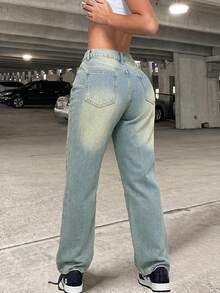 American Vintage Street Straight Leg Jeans - Medium Wash - View 4