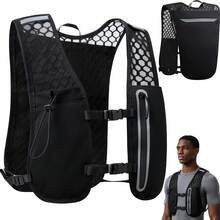 Picnic Backpack, Running Hydration Vest Backpack Lightweight Breathable Marathon Vest Pack With Phone Holder,Trail Running Backpack For Hiking Cycling Jogging Racing Men Women - Black - View 1