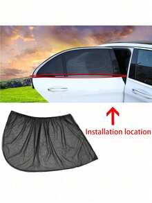 Universal Car Window Sun Shade, Front And Rear Window Sun Shade, UV Protection Sun Shade, Anti-Mosquito Heat Insulation, UV Protection Glass Sun Shade Mesh, Reflective Sun Shade, Window Film - Multicolor - View 3