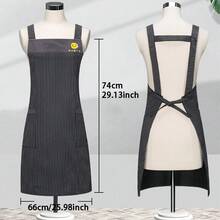 Striped Criss-Cross Strap Apron, Wide Strap, Dual Front Pockets, Embroidered Stain-Resistant, Full-Length Cooking Apron, Suitable For Home Kitchen, BBQ, Bakery, Cafe, Restaurant Staff Uniform - Multicolor - View 11