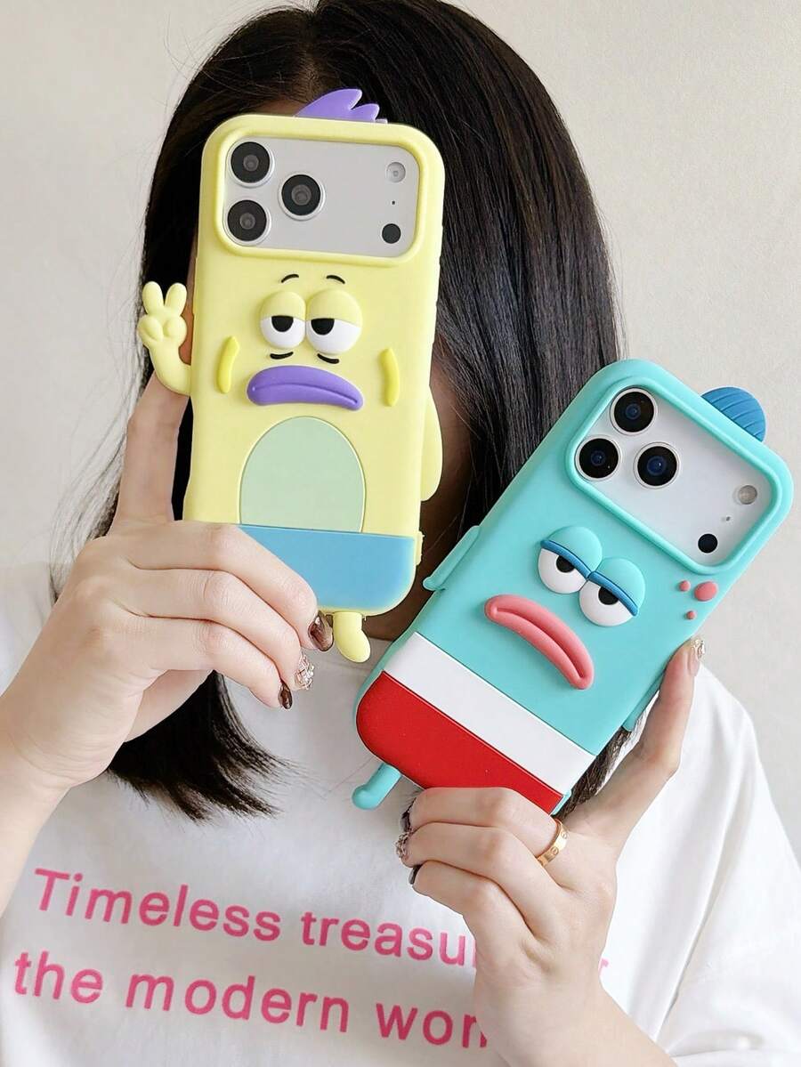 Lolla 1pc Fish Pout Design Shockproof Phone Case Compatible With IPhone16/16Pro/16Promax/17/17Pro/17Promax/18Pro/18Promax - Multicolor - View 1