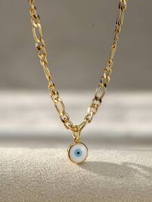 1pc Original Classic Personalized Evil Eye Pendant Anklet For Women, Suitable For Daily Wear - Yellow Gold - View 4