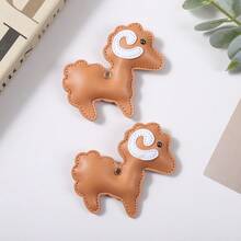 1Pc PU Curly Horn Sheep Patch Charm Back To School Labor Day Halloween Thanksgiving DIY Bag Decor Accessory - Multicolor - View 3