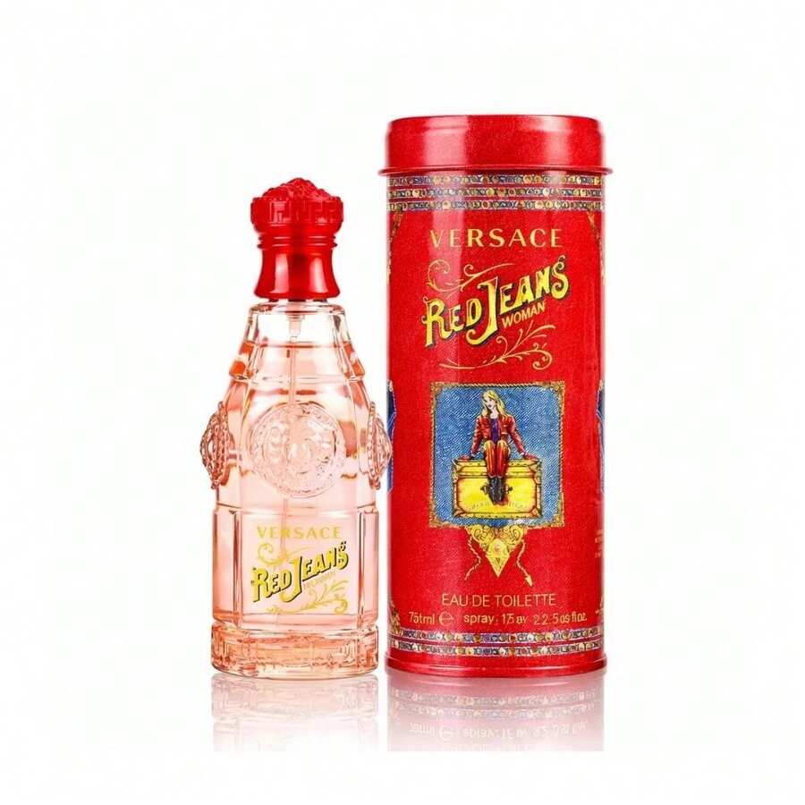 Versace Red Jeans Eau de Toilette 75 Ml. - Colonia para mujer . Perfume Floral Frutal Dulce, Juvenil y Muy Femenino - Floral - Ver 1